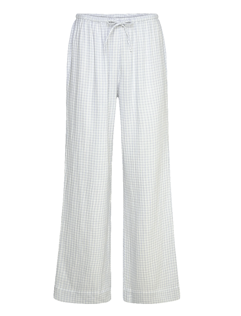Gina Tricot - Gingham gauze homewear trousers - pidžaamapüksid - blue check - 0