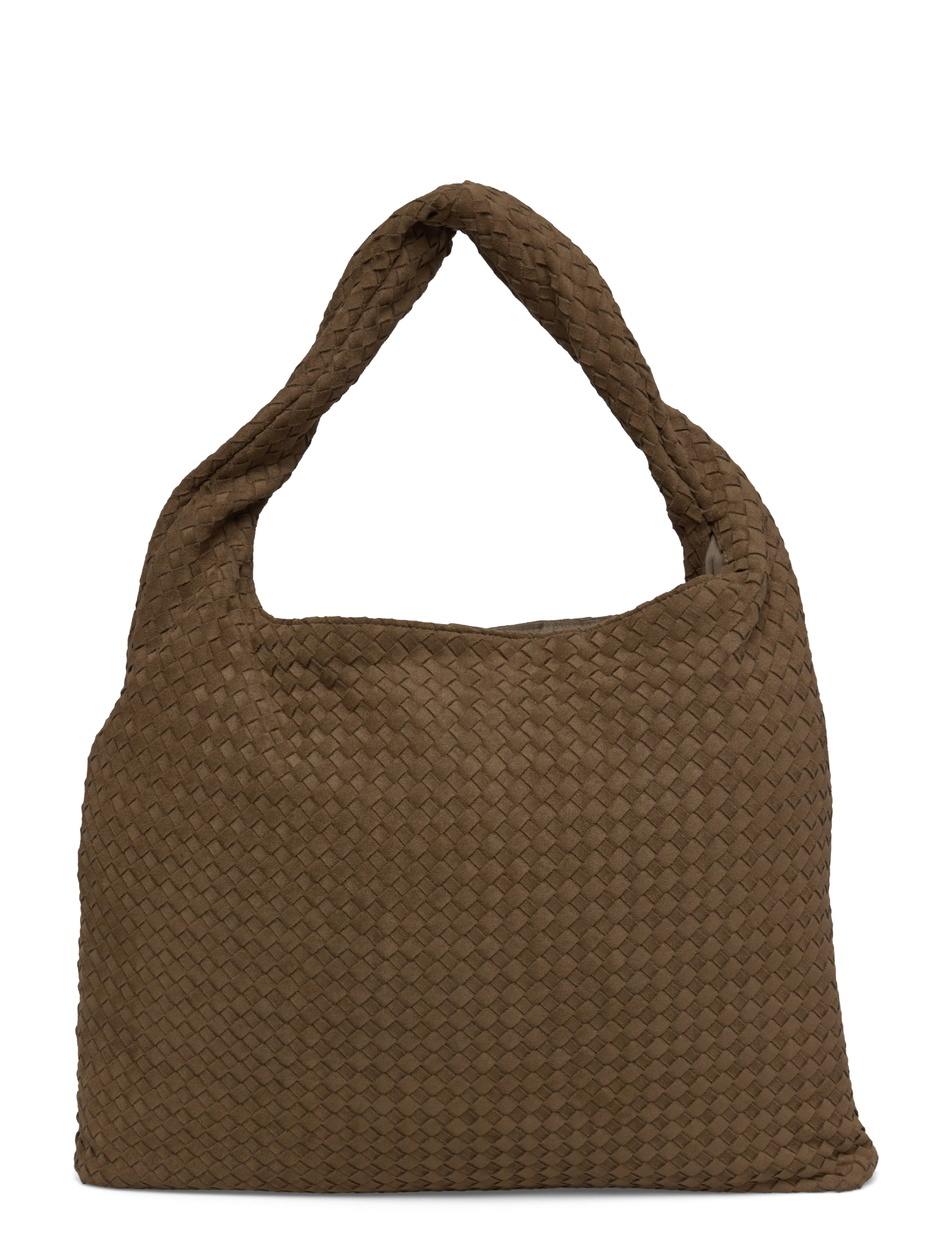 Gina Tricot Braided Large Bag, Kvinder, Stor Flettet Skuldertaske, Kakigrøn, Str: ONE SIZE