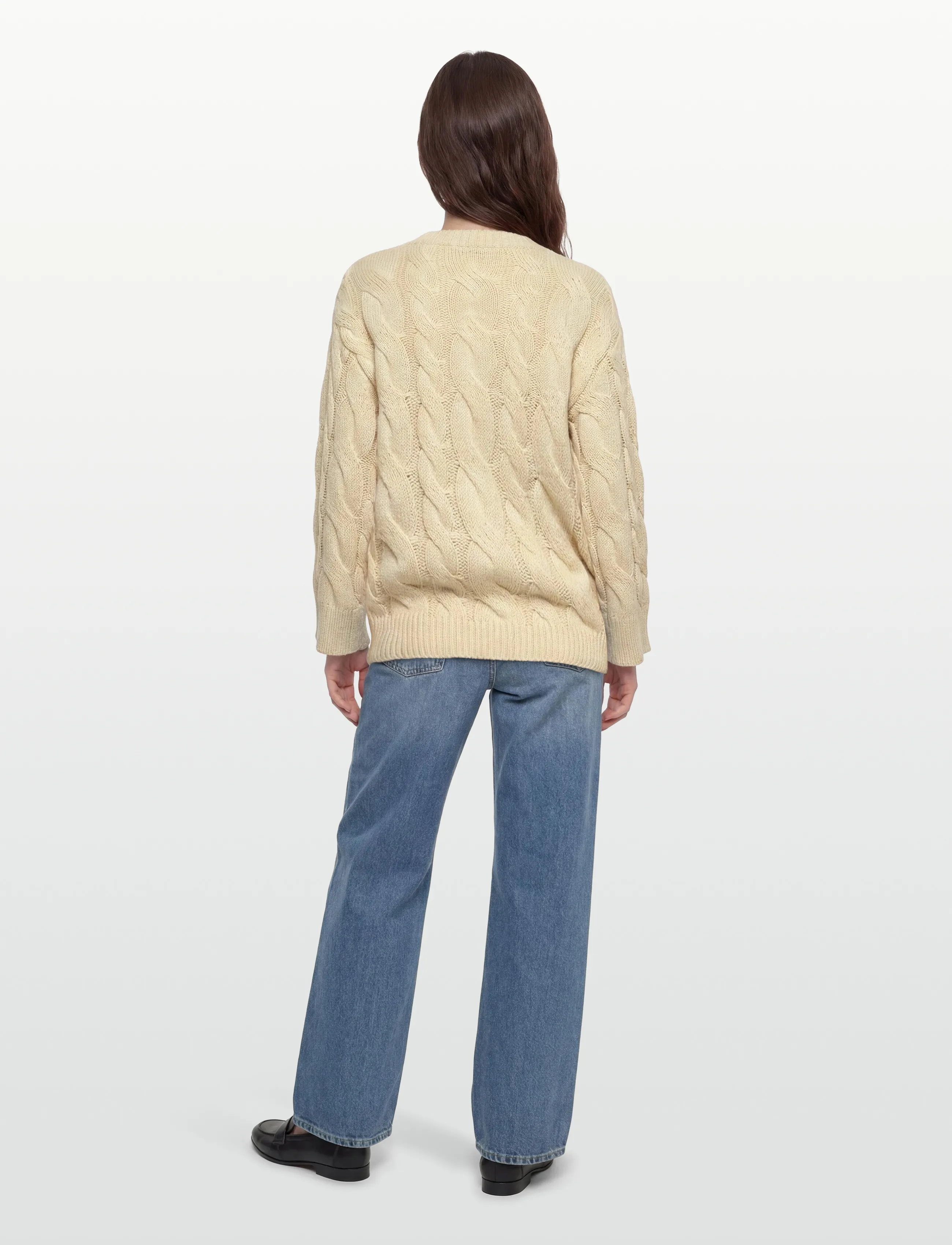 Gina Tricot - Chunky knitted cable cardigan - almond milk (7059) - 4