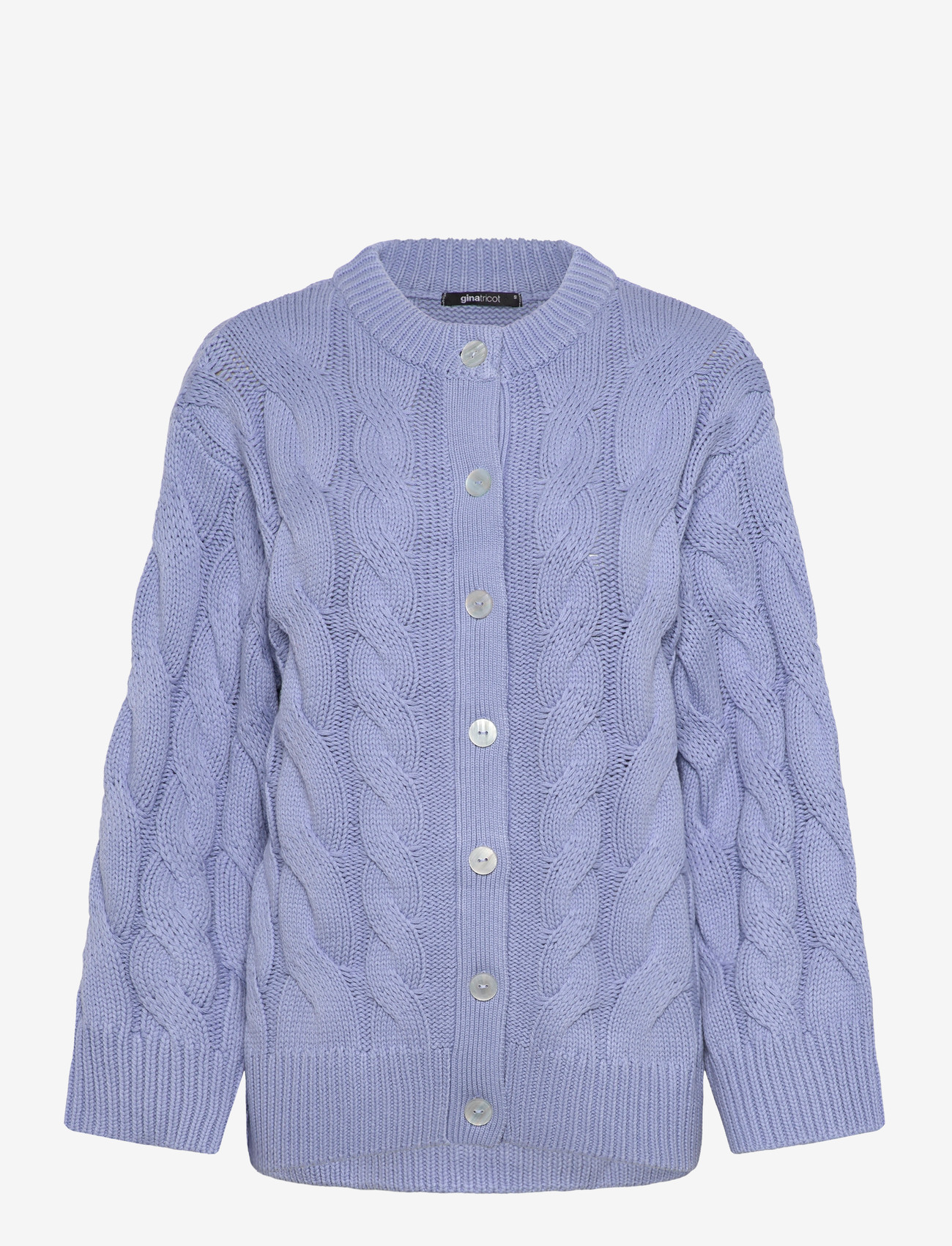 Gina Tricot - Chunky knitted cable cardigan - cardigans - brunnera blue (5435) - 0