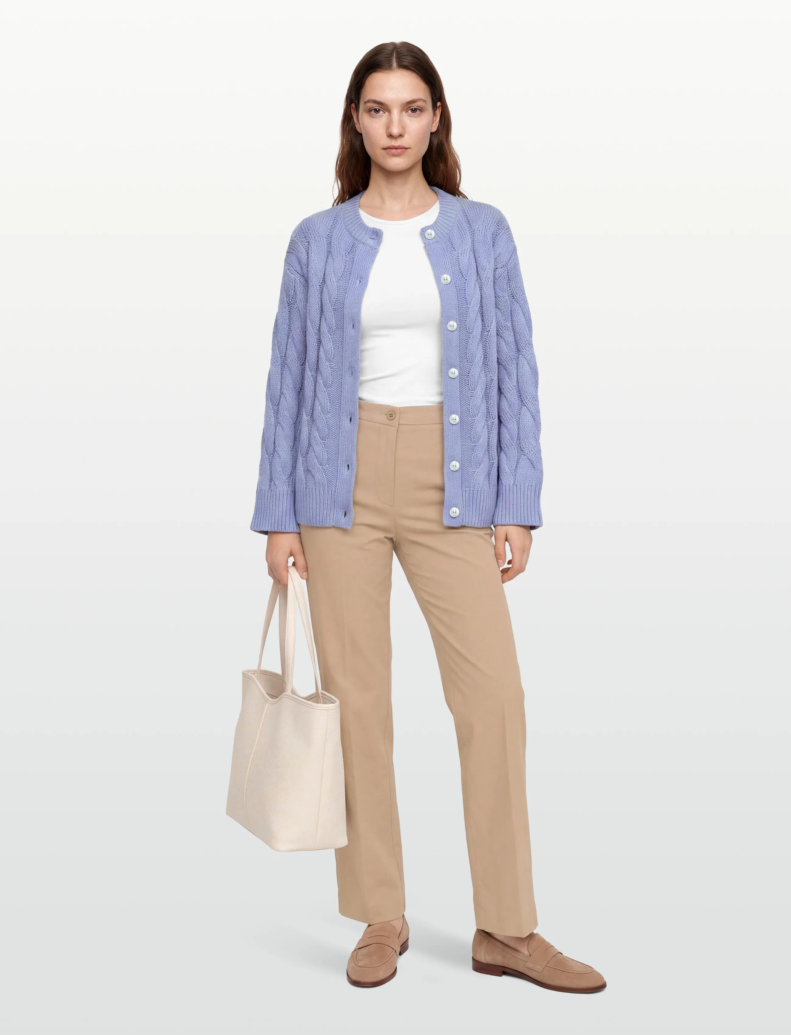 Gina Tricot - Chunky knitted cable cardigan - koftor - brunnera blue (5435) - 0