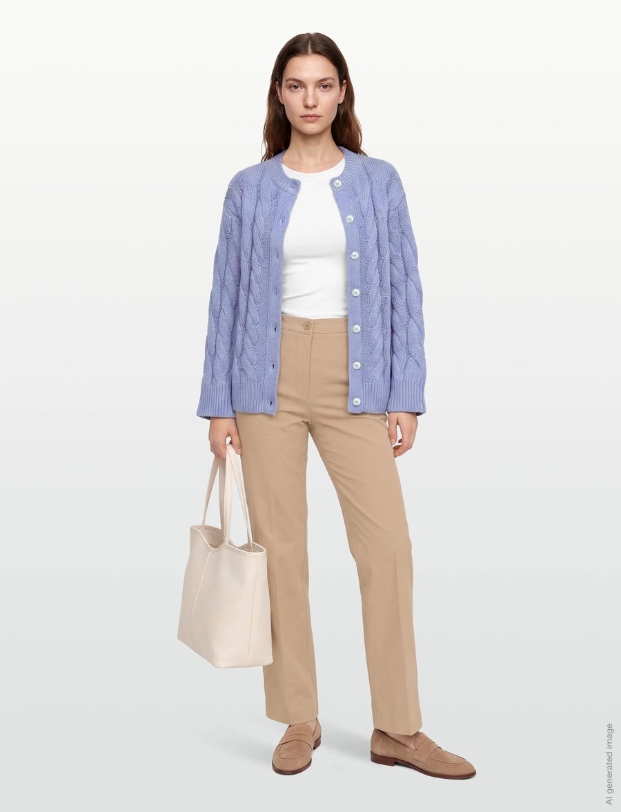Gina Tricot - Chunky knitted cable cardigan - koftor - brunnera blue (5435) - 0