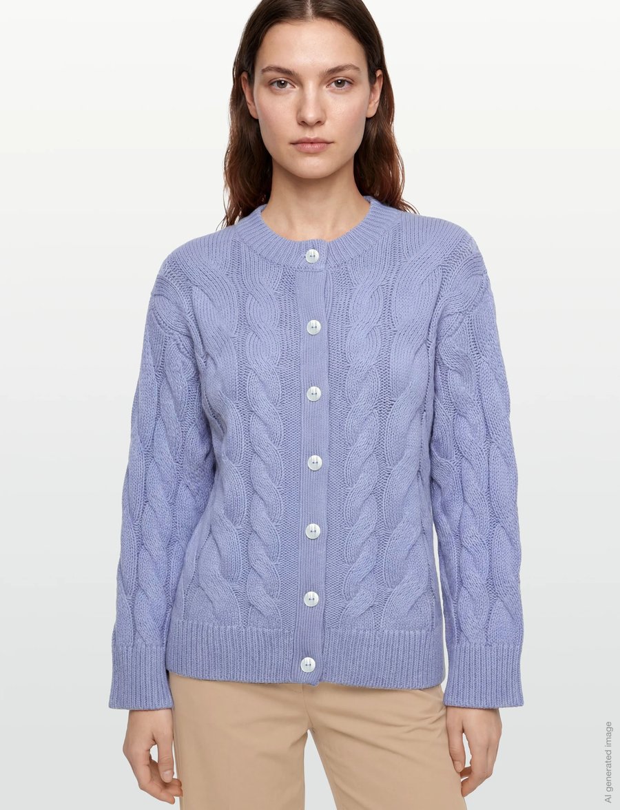 Gina Tricot - Chunky knitted cable cardigan - koftor - brunnera blue (5435) - 3