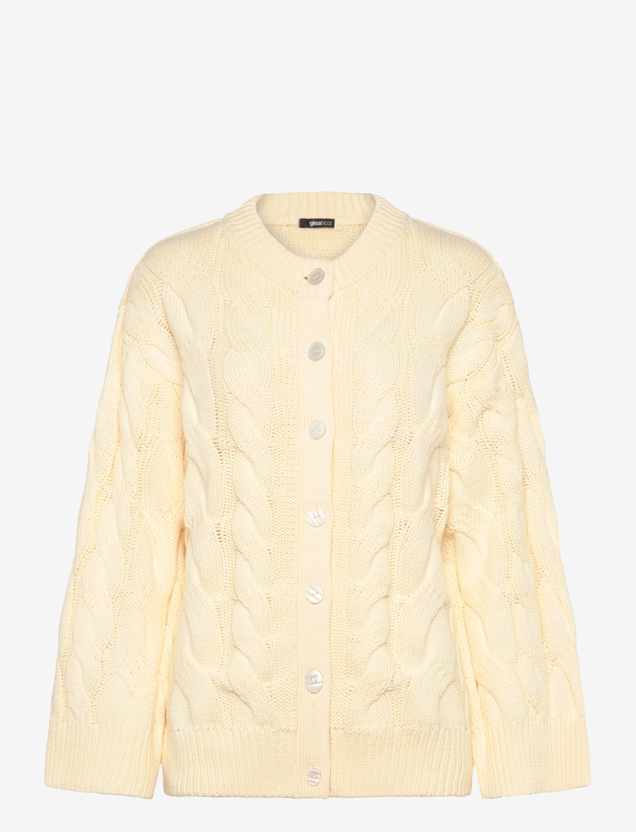 Gina Tricot - Chunky knitted cable cardigan - cardigans - vanilla yellow (2011) - 0