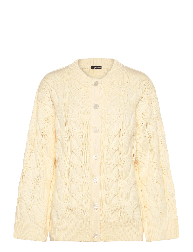Gina Tricot - Chunky knitted cable cardigan - cardigans - vanilla yellow (2011) - 0