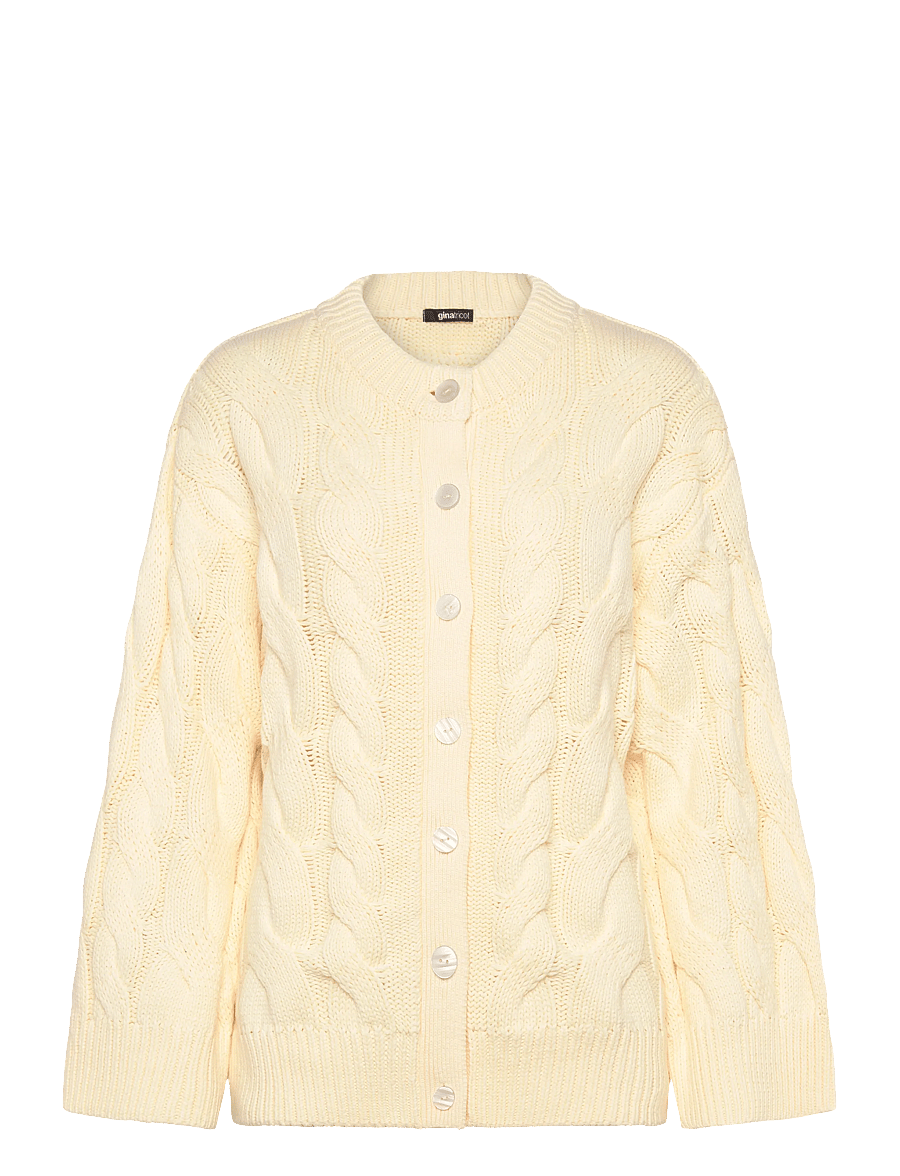 Gina Tricot - Chunky knitted cable cardigan - vanilla yellow (2011) - 0