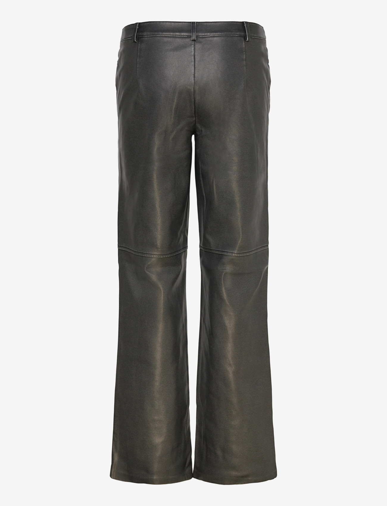 Gina Tricot - Distressed pu trousers - lederhosen - offblack - 1