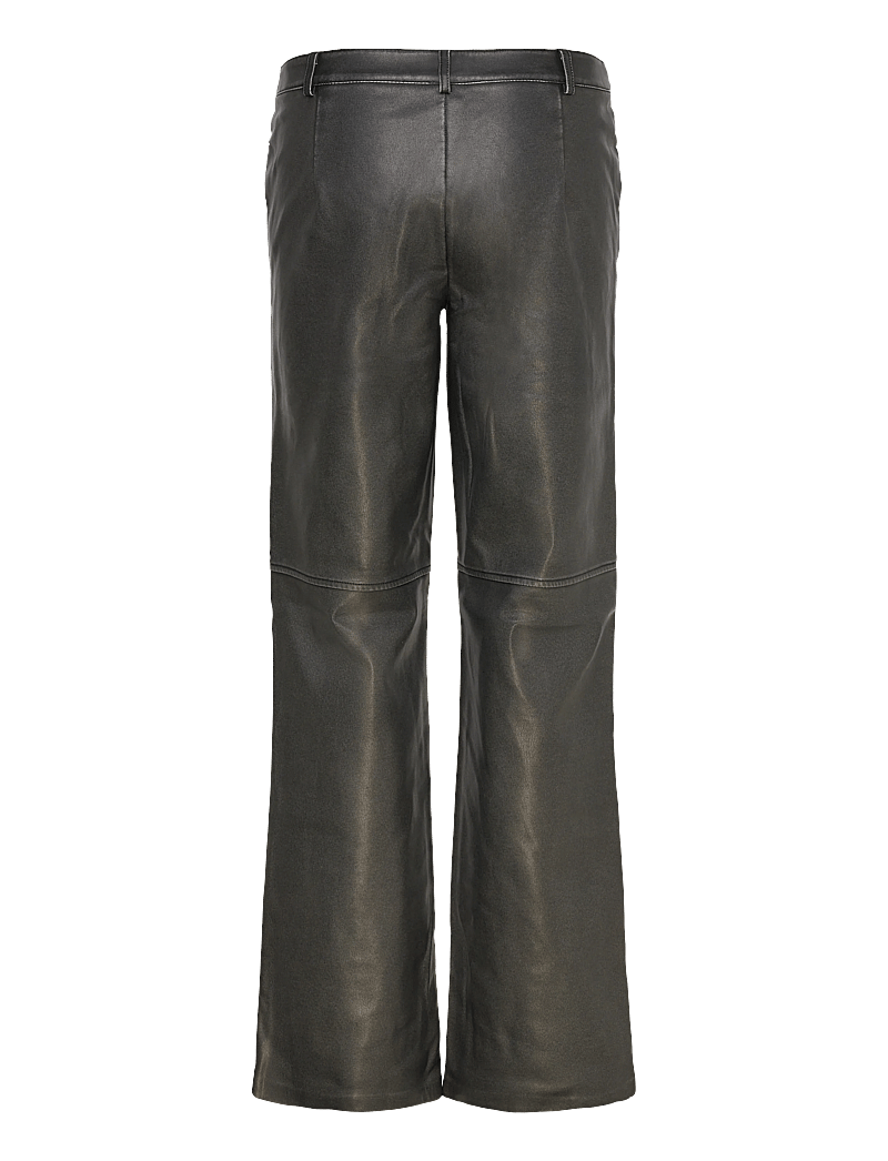 Gina Tricot - Distressed pu trousers - lederhosen - offblack - 1
