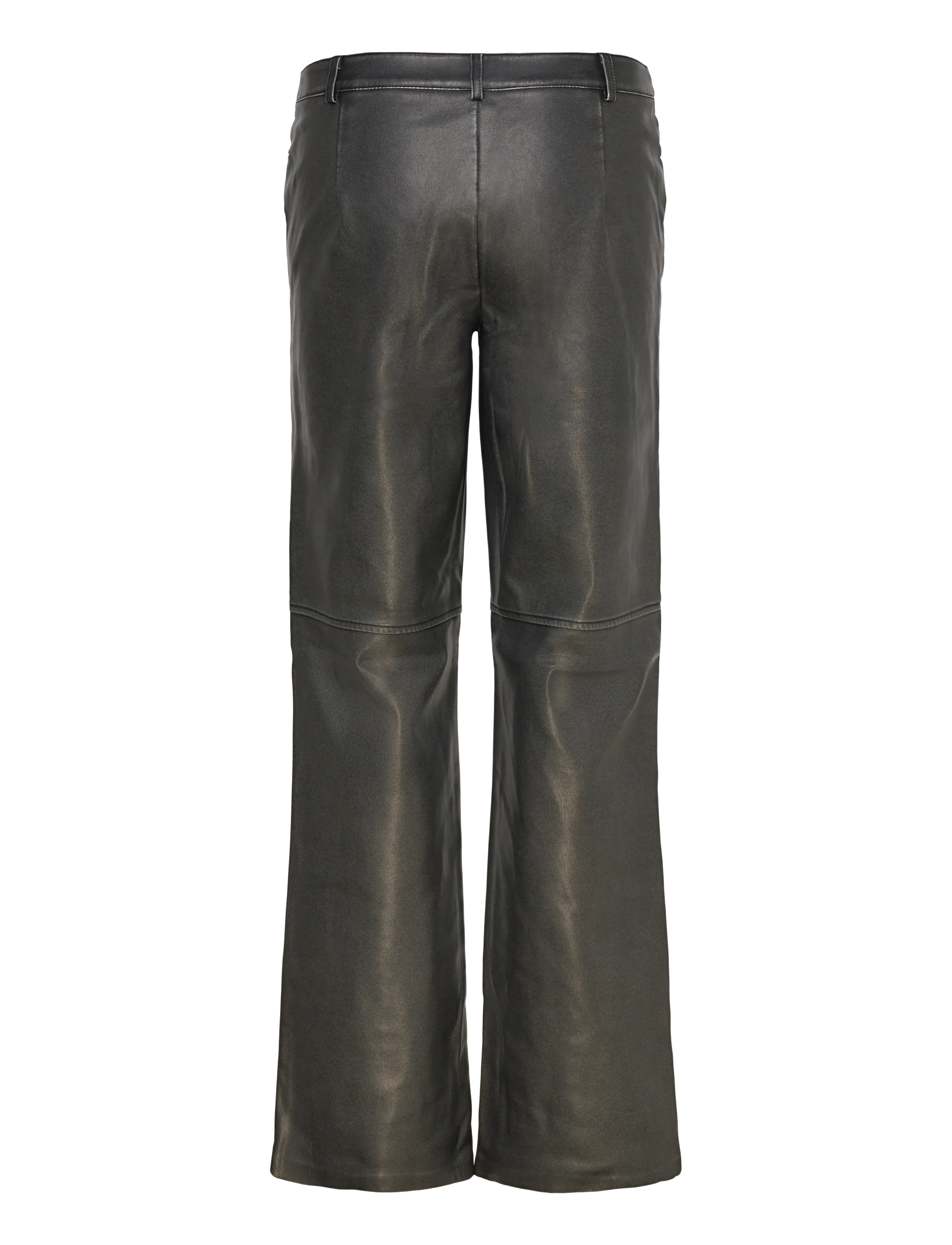 Gina Tricot - Distressed pu trousers - læderbukser - offblack - 1