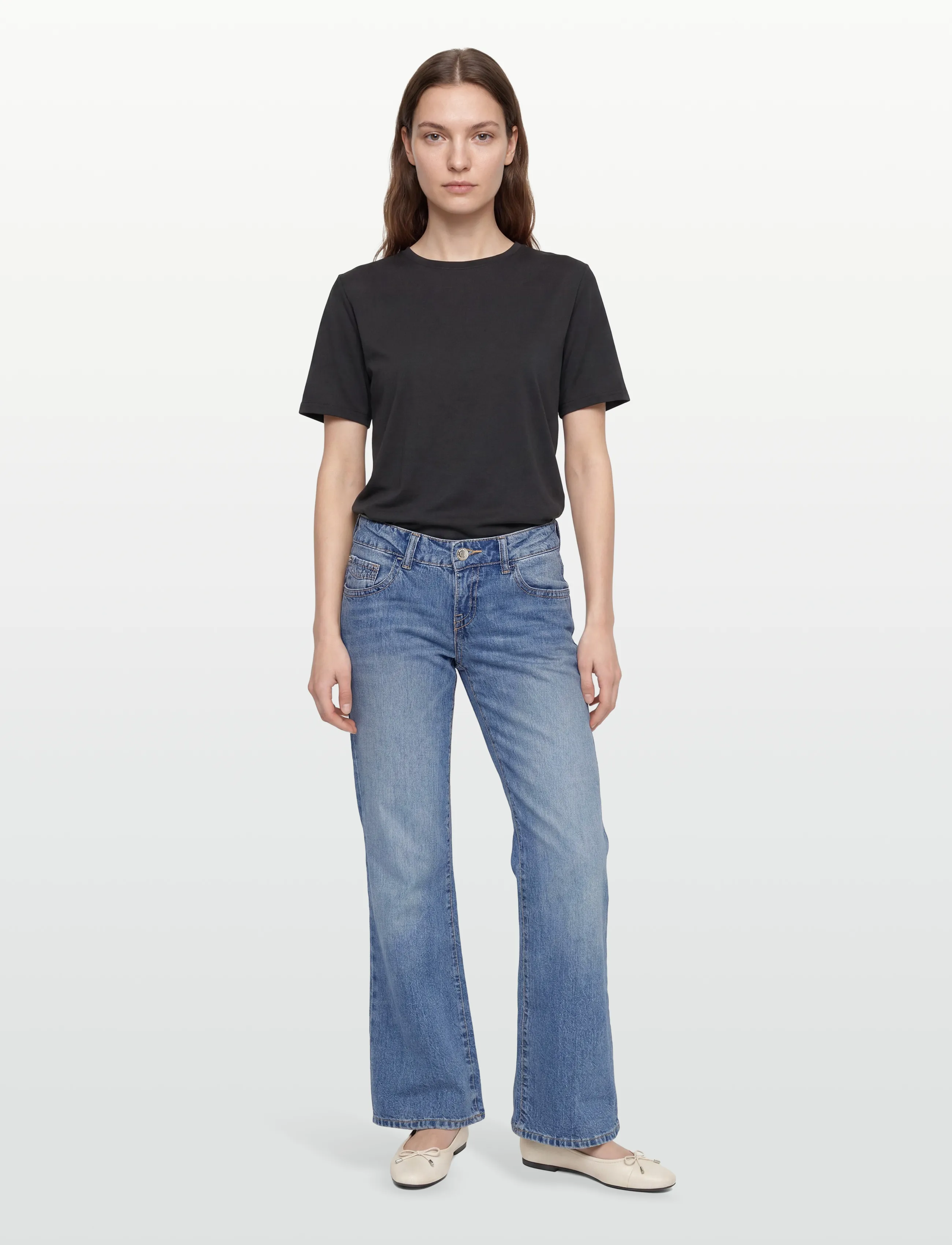 Gina Tricot Ultra Low Wide Jeans, 42, Blau - Wide, Frauen