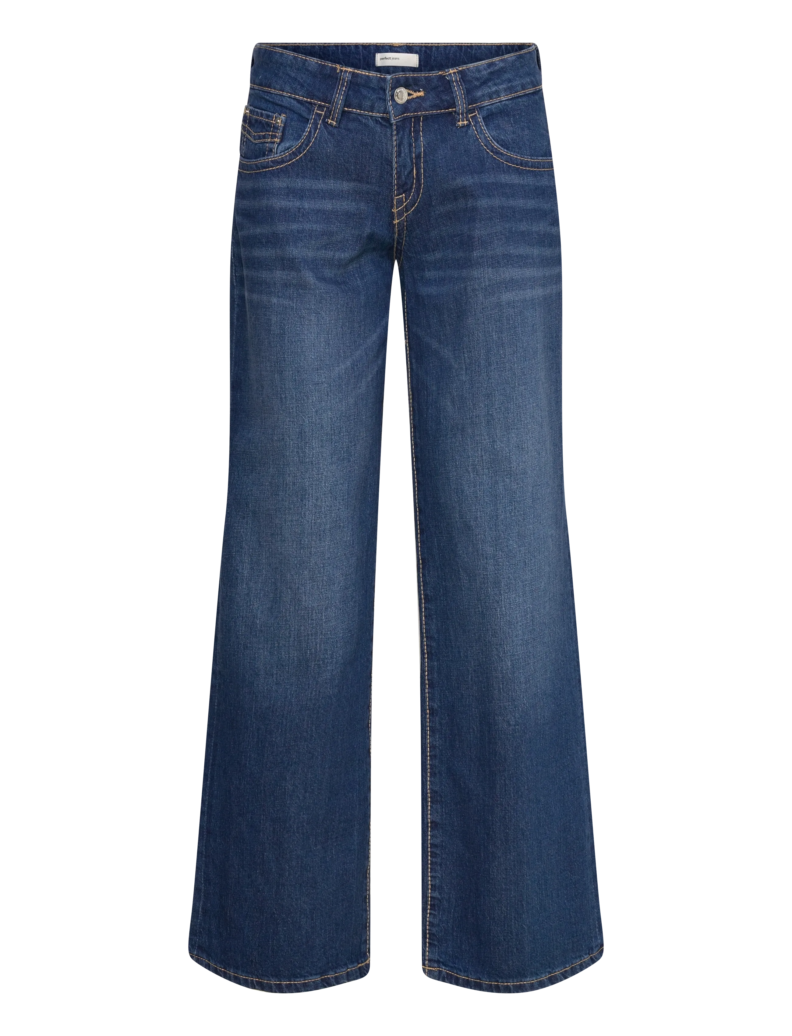 Ultra low wide jeans - DK BLUE