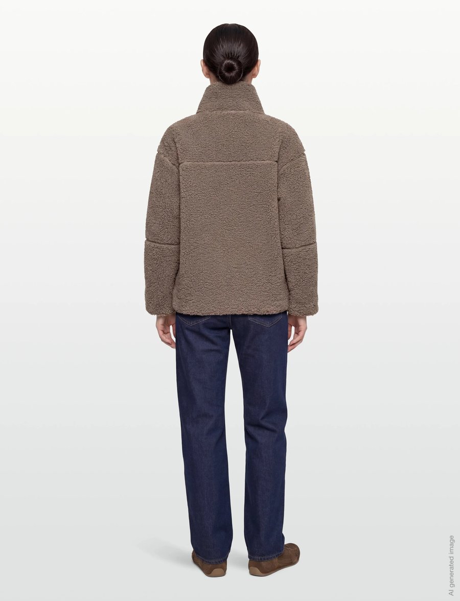 Gina Tricot - Pile zip jacket - spring jackets - falcon (7092) - 4