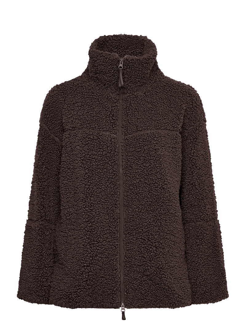 Gina Tricot - Pile zip jacket - vårjackor - mole (7382) - 0