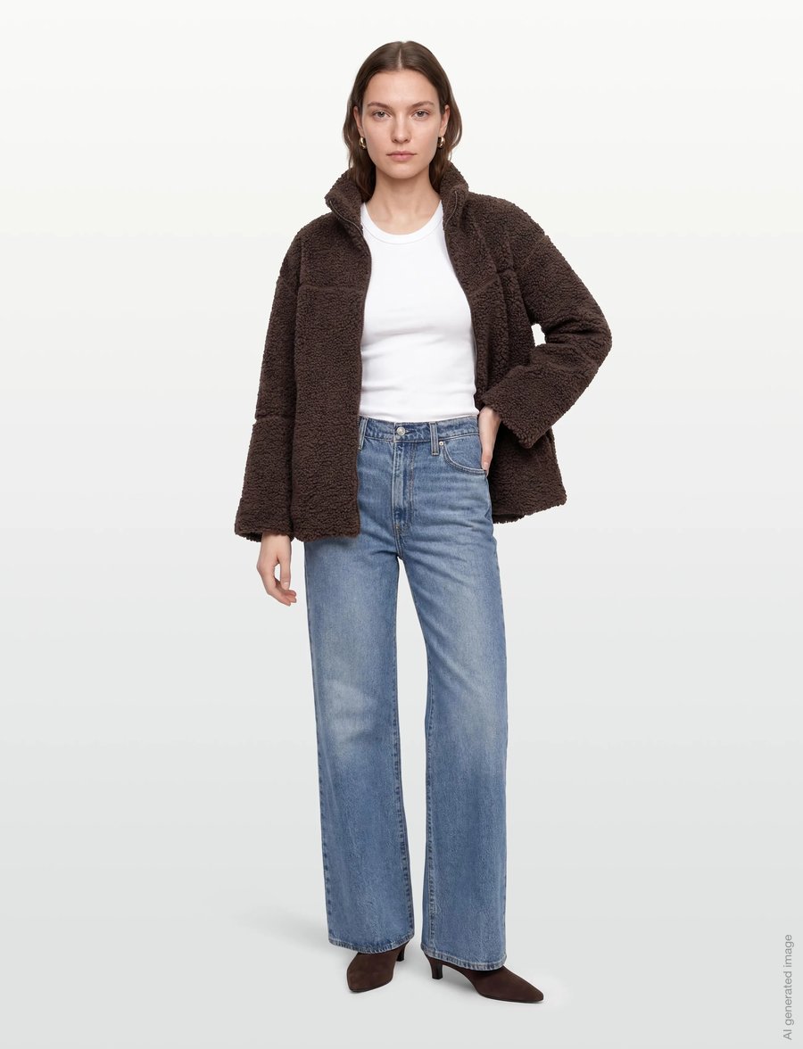 Gina Tricot - Pile zip jacket - forårsjakker - mole (7382) - 0