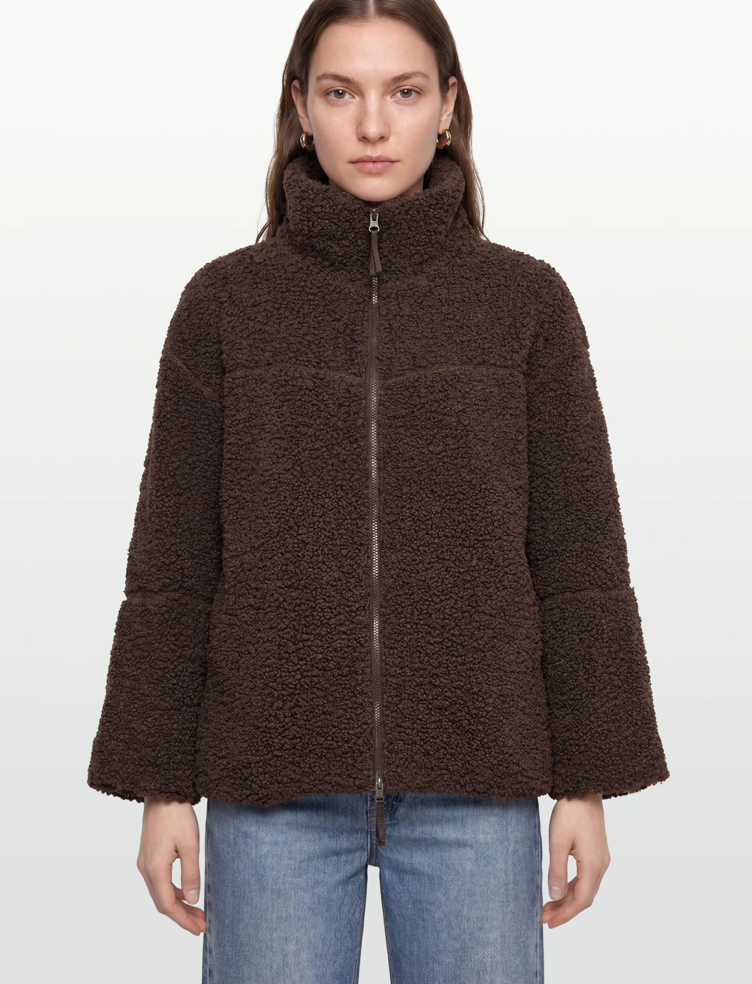 Gina Tricot - Pile zip jacket - forårsjakker - mole (7382) - 3