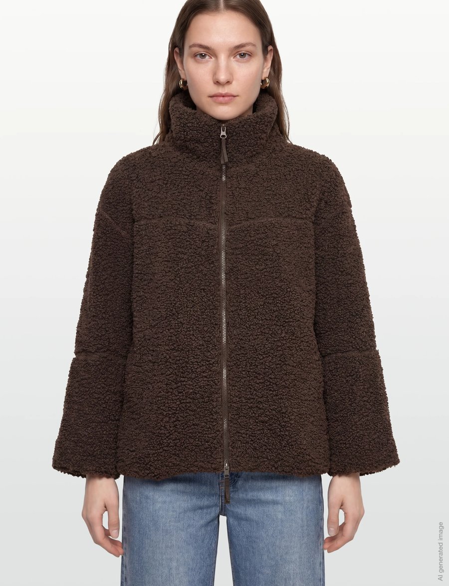 Gina Tricot - Pile zip jacket - forårsjakker - mole (7382) - 3