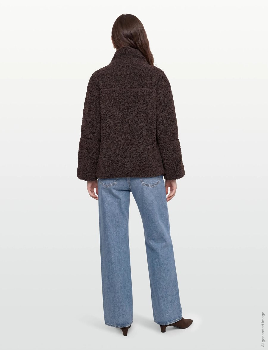 Gina Tricot - Pile zip jacket - forårsjakker - mole (7382) - 4