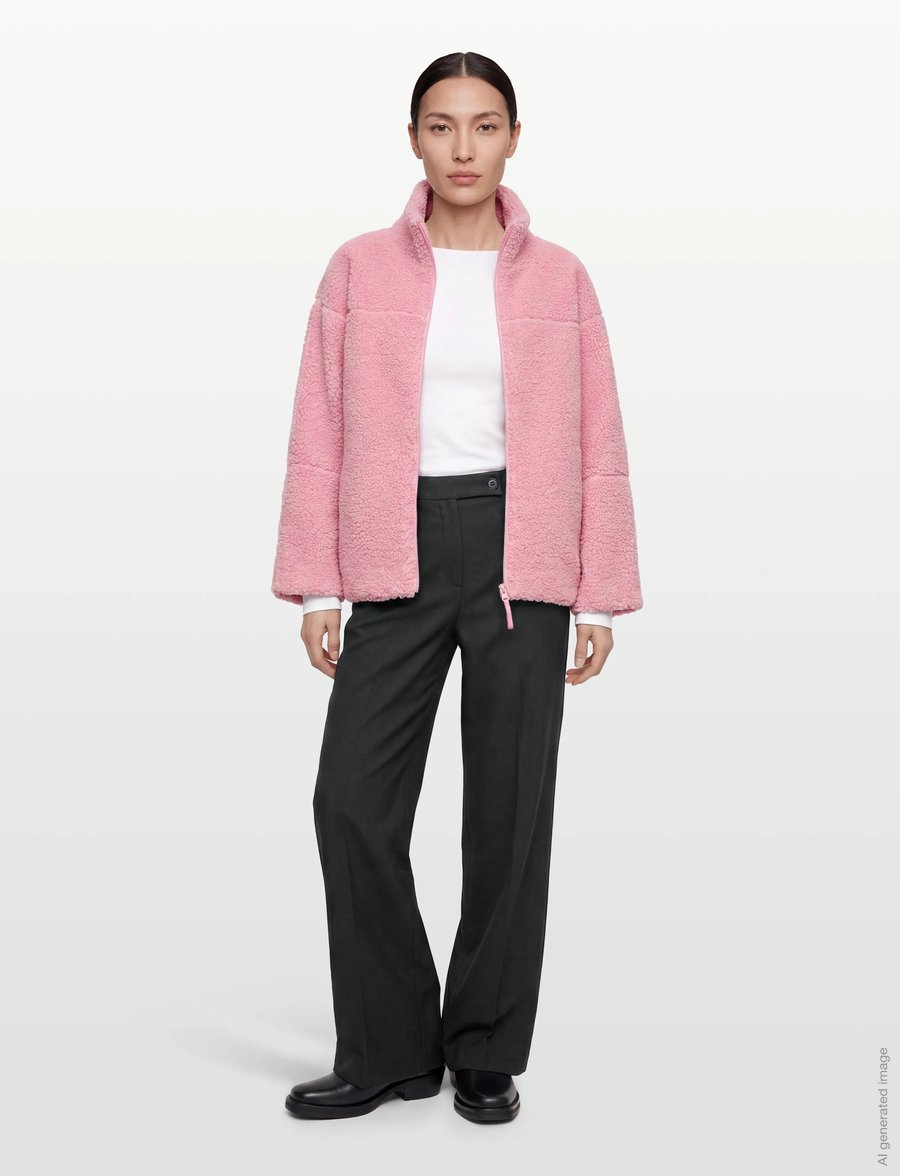 Gina Tricot - Pile zip jacket - spring jackets - pink nectar (2952) - 0