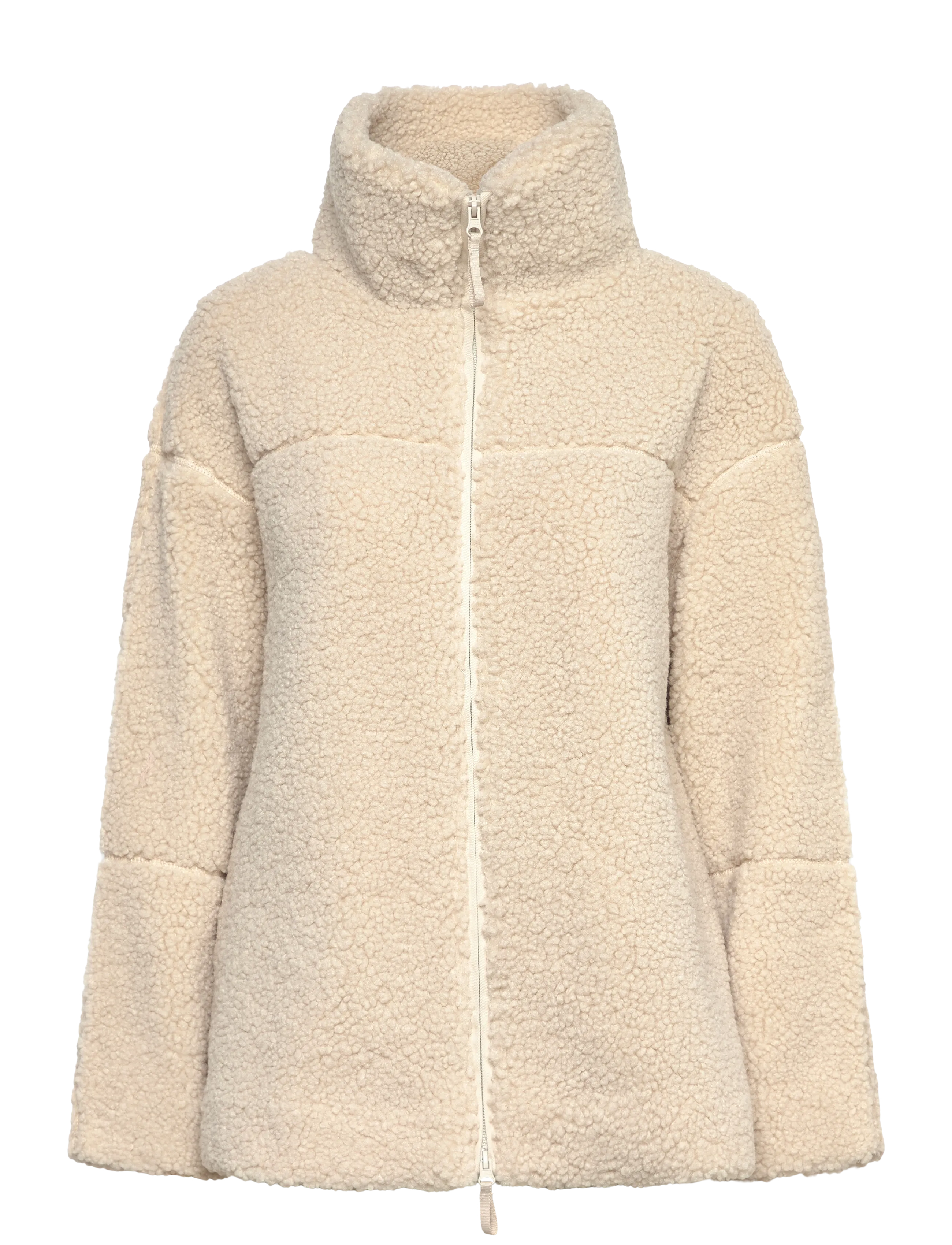 Gina Tricot Pile zip jacket - Jackor - SILVER LINING (1517) / cream