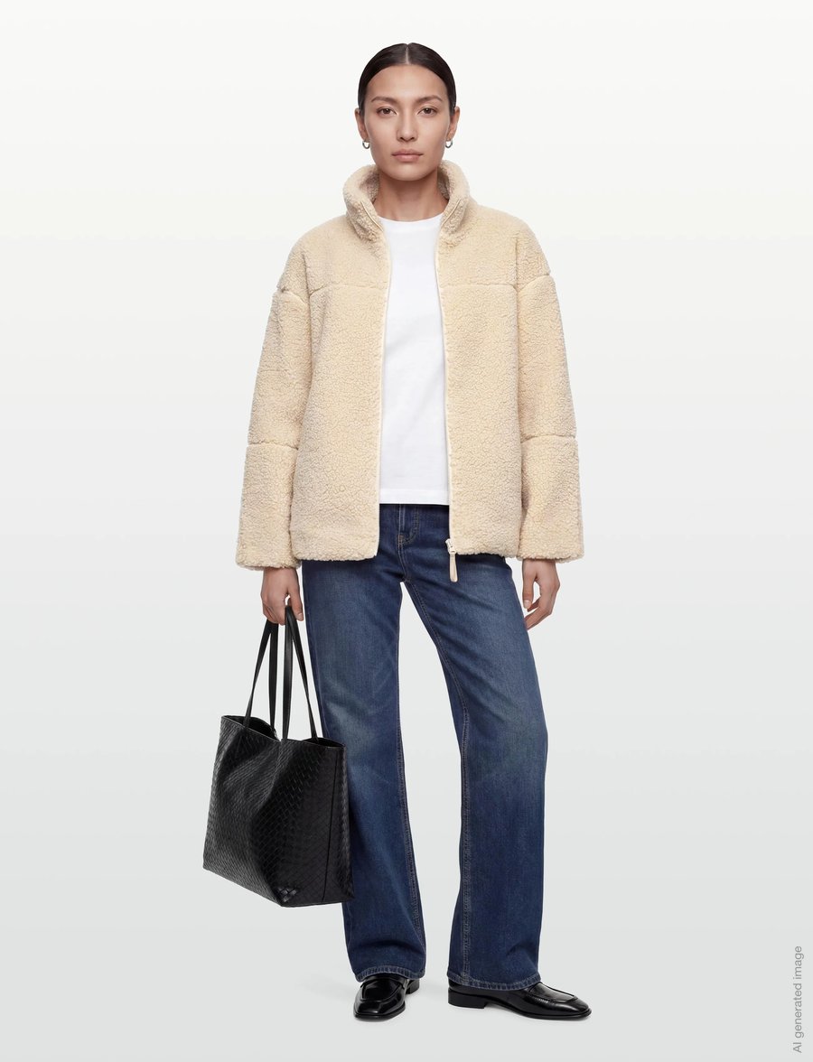 Gina Tricot - Pile zip jacket - frühlingsjacken - silver lining (1517) - 0