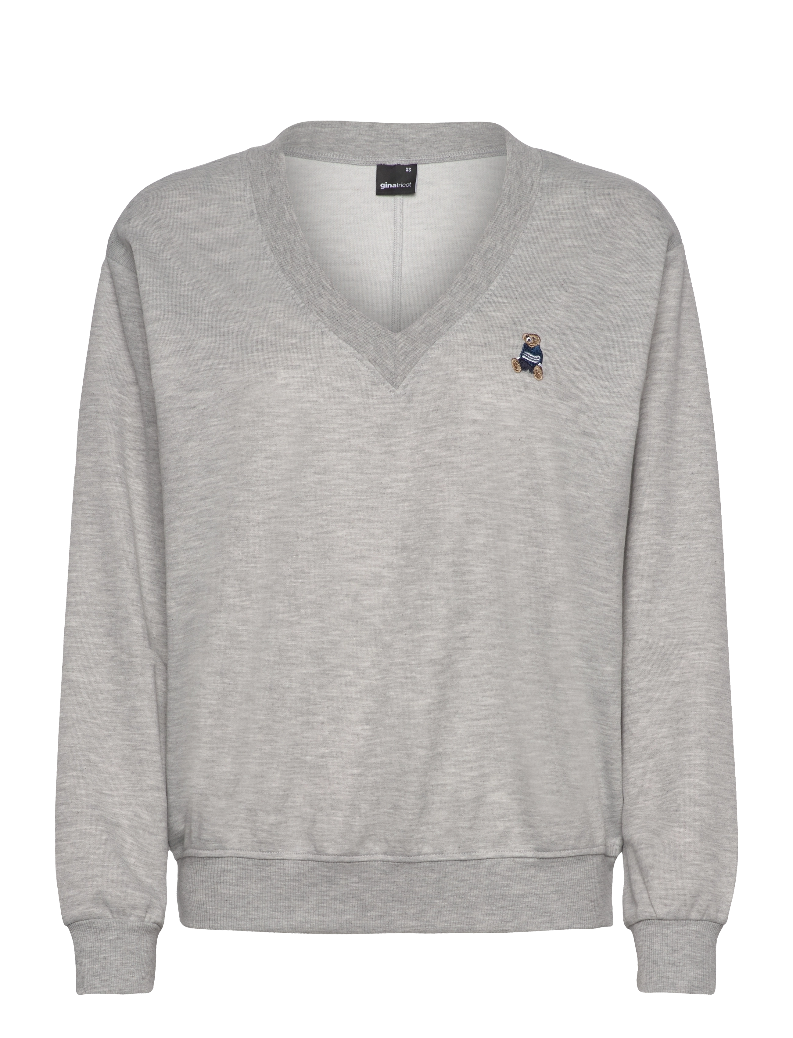 V-neck sweater - LT GREY MELANGE