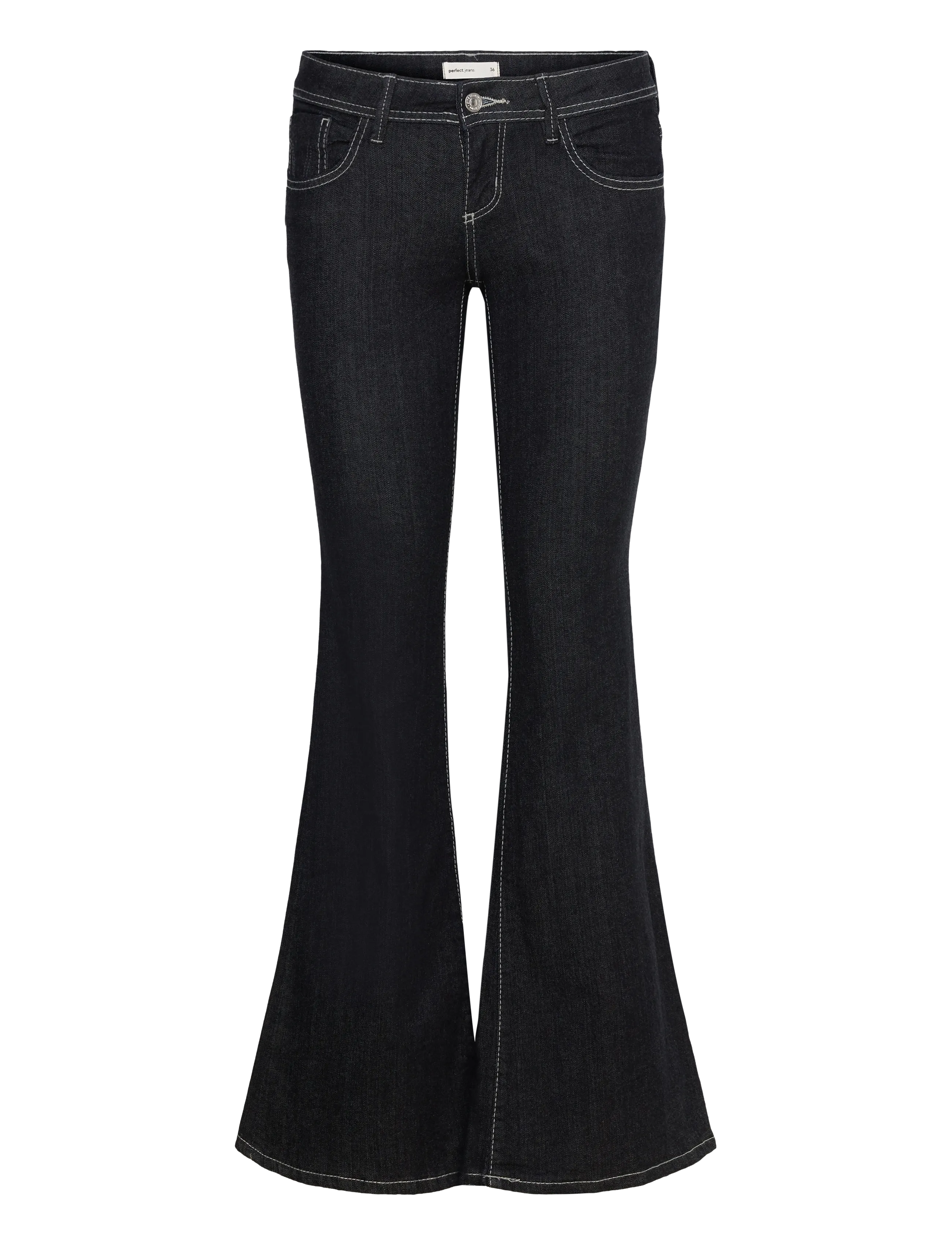 Gina Tricot Ultra low flare jeans - Transitional Layering - RINSE / black