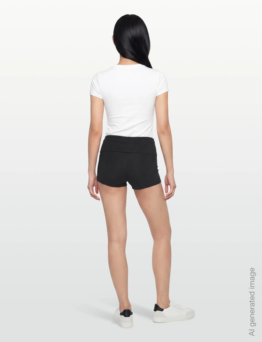 Gina Tricot - Basic folded hotpants - training tights - black (9000) - 4