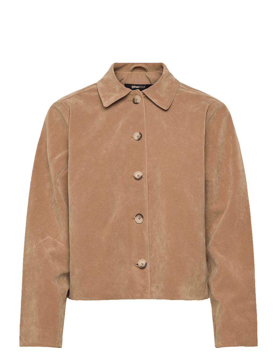 Gina Tricot - Faux suede short jacket - leichte jacken - beige (1040) - 1