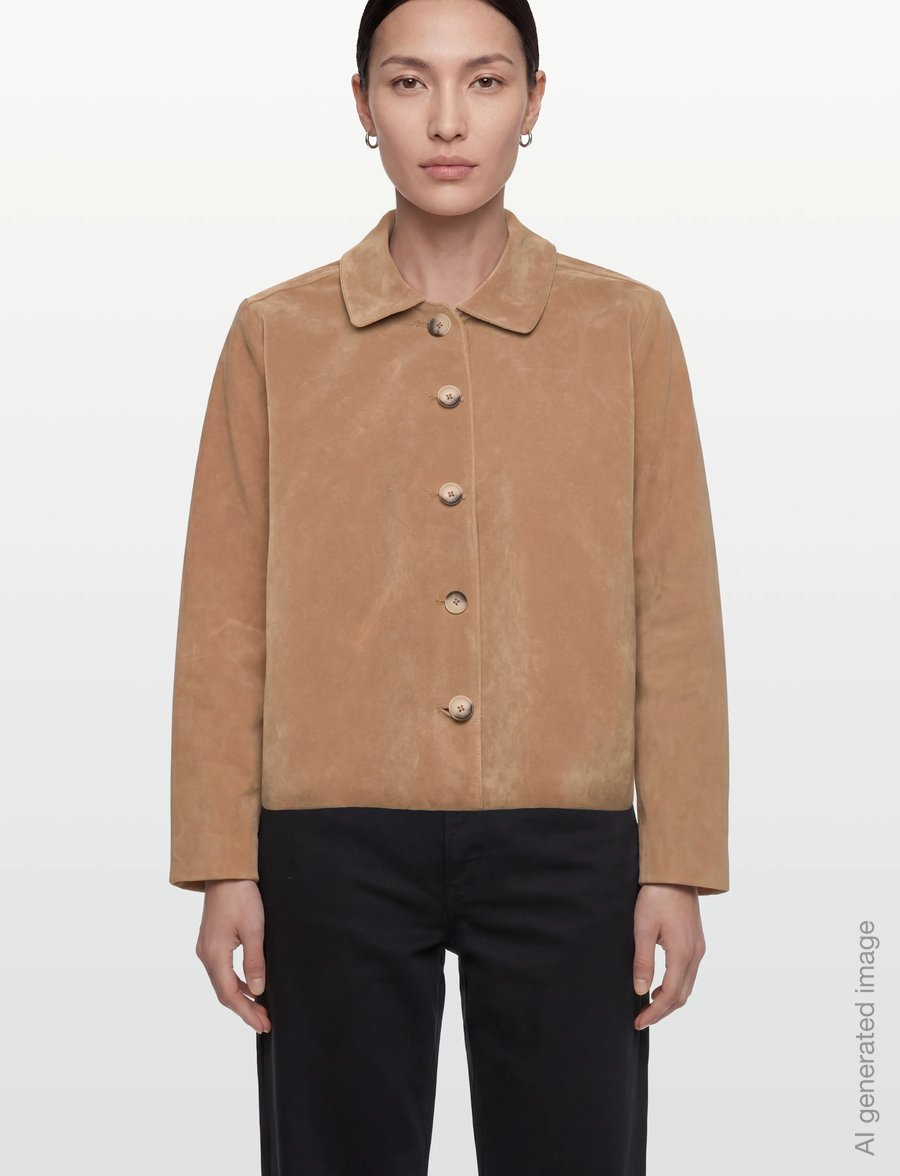 Gina Tricot - Faux suede short jacket - leichte jacken - beige (1040) - 3