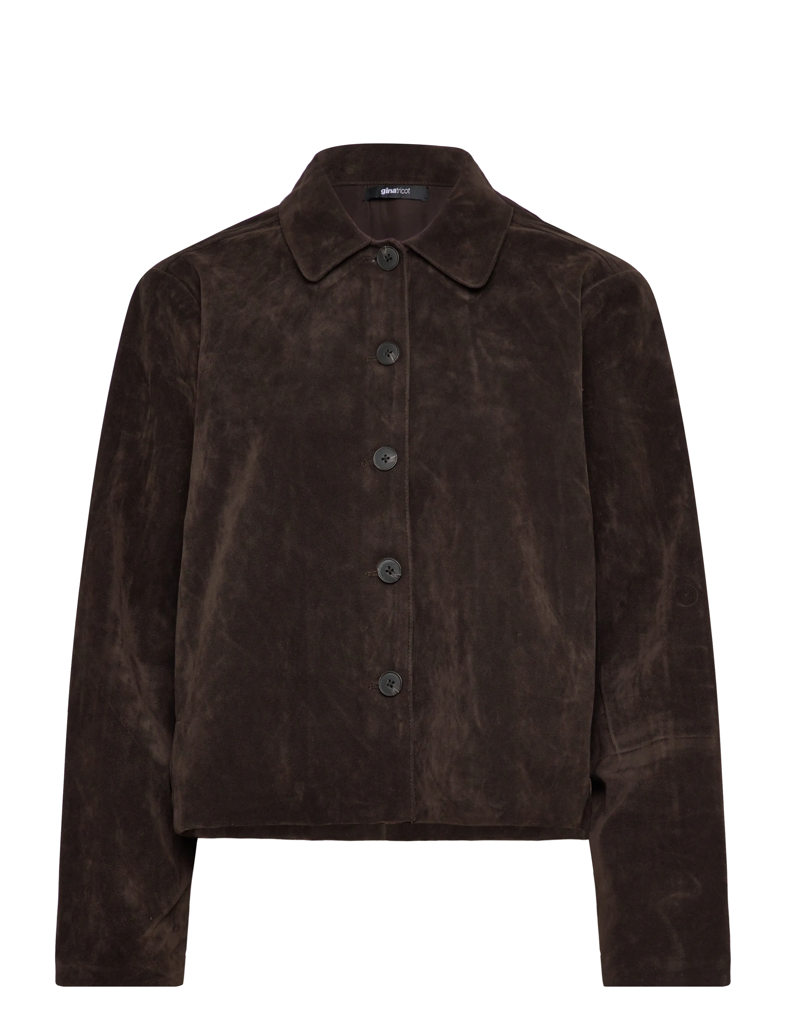 Gina Tricot Faux suede short jacket - Gina Tricot - DARK BROWN (7180) / brown