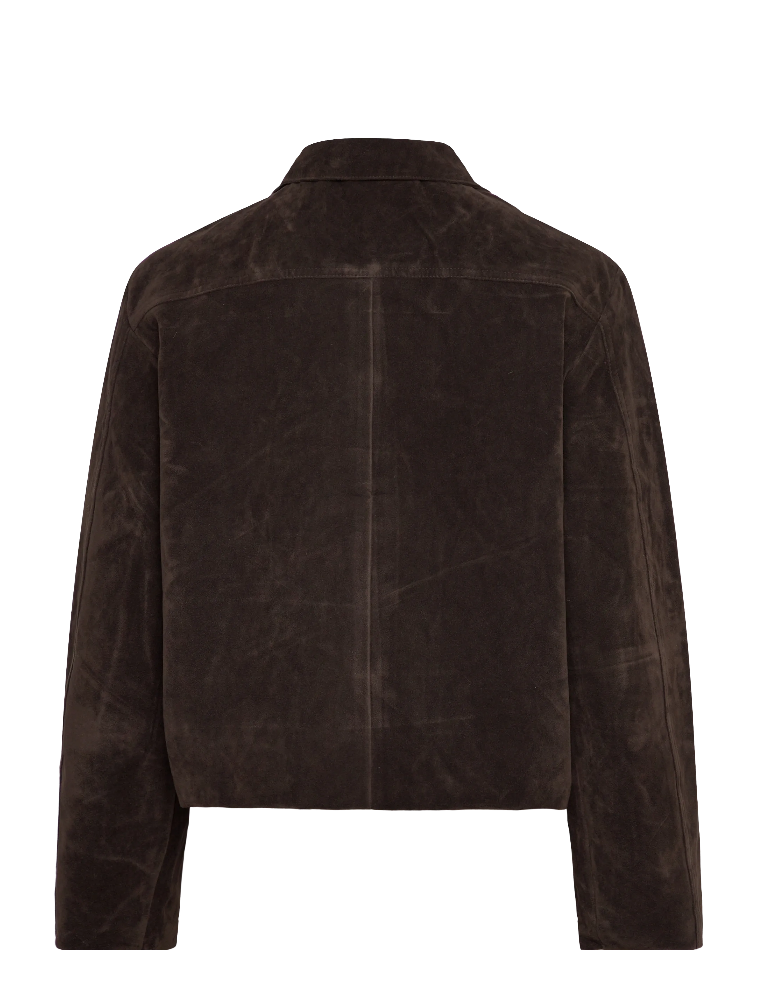 Gina Tricot - Faux suede short jacket - forårsjakker - dark brown (7180) - 1