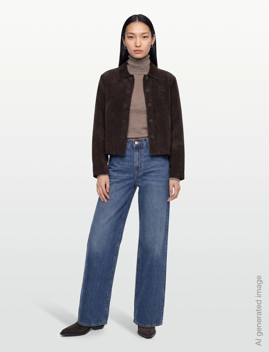 Gina Tricot - Faux suede short jacket - light jackets - dark brown (7180) - 0