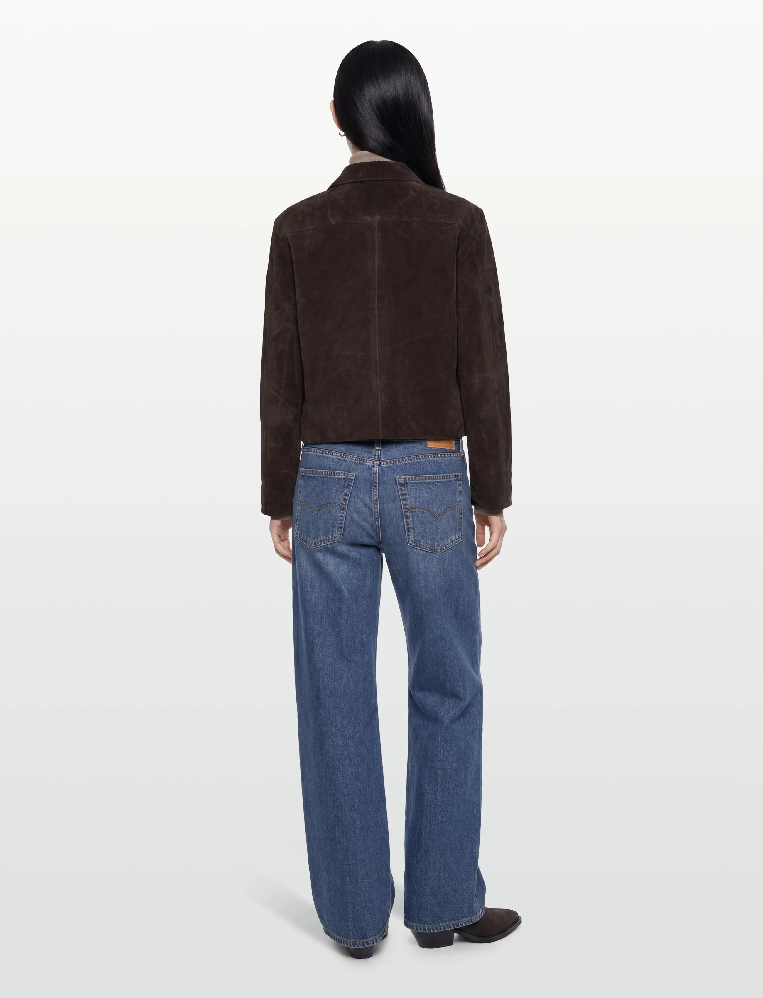 Gina Tricot - Faux suede short jacket - kurtki wiosenne - dark brown (7180) - 4