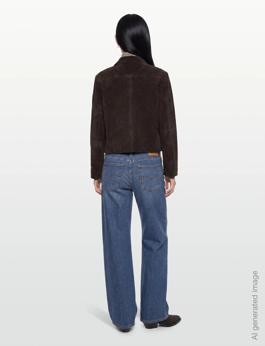 Gina Tricot - Faux suede short jacket - light jackets - dark brown (7180) - 4