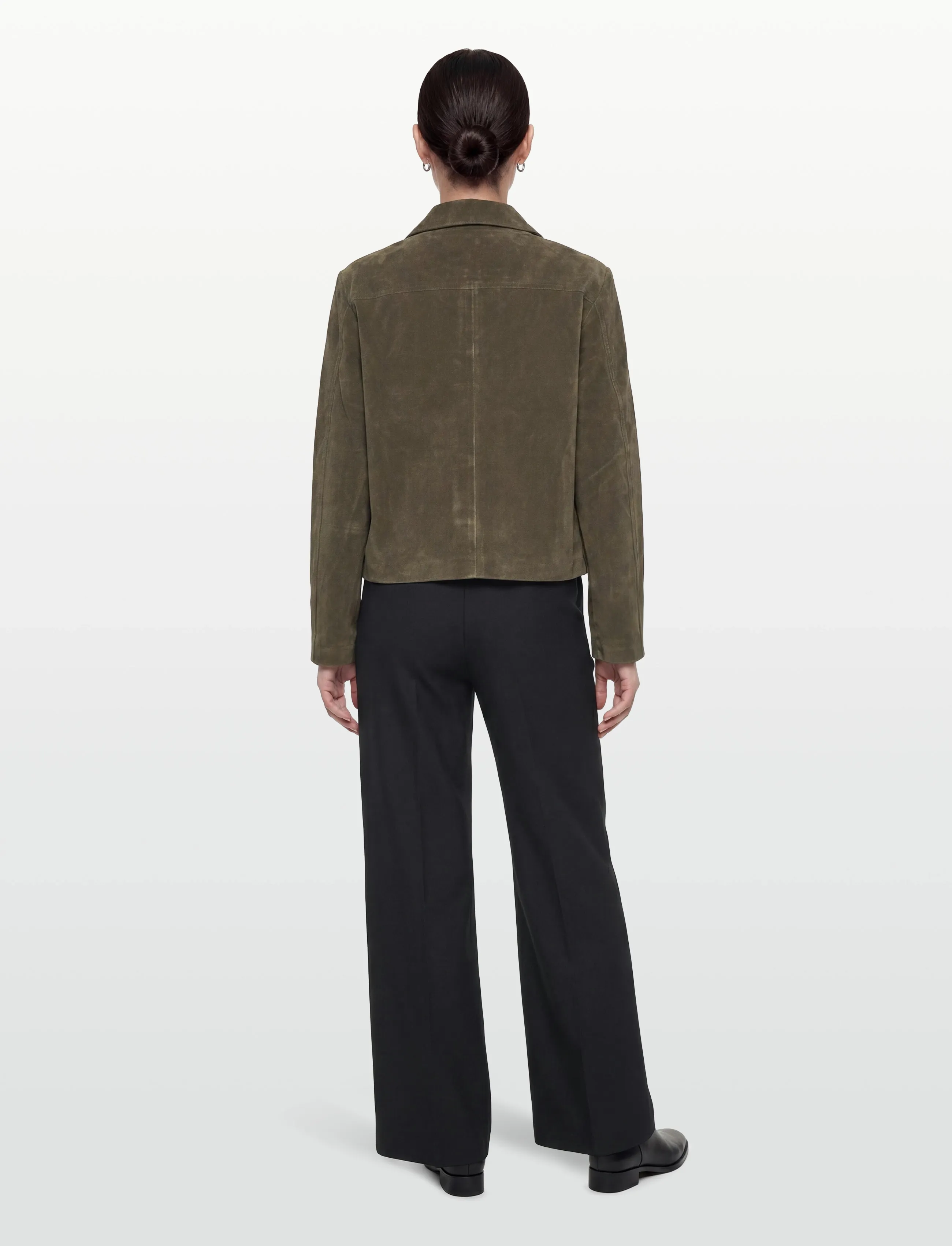 Gina Tricot - Faux suede short jacket - kurtki wiosenne - khaki green (6074) - 4