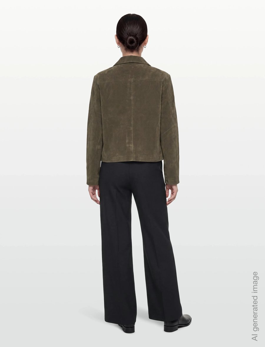 Gina Tricot - Faux suede short jacket - tunna jackor - khaki green (6074) - 4