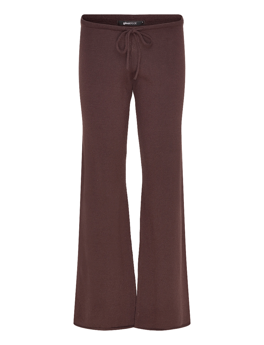 Gina Tricot - Knitted trousers - utsvängda byxor - seal brown (7083) - 1