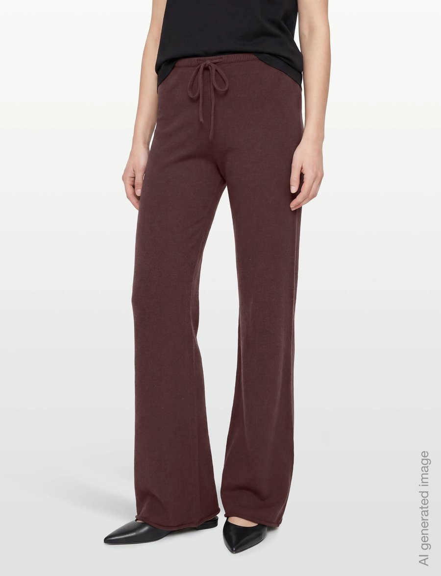 Gina Tricot - Knitted trousers - utsvängda byxor - seal brown (7083) - 3
