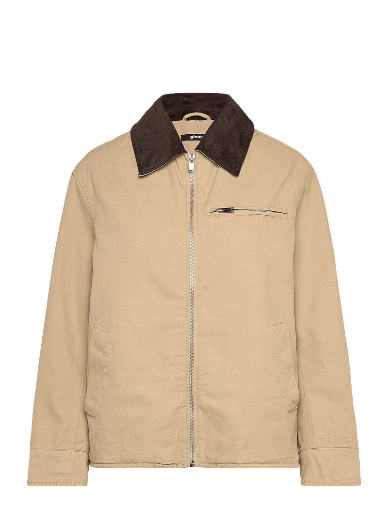 Gina Tricot - Corduroy collar jacket - vårjackor - beige (1040) - 0