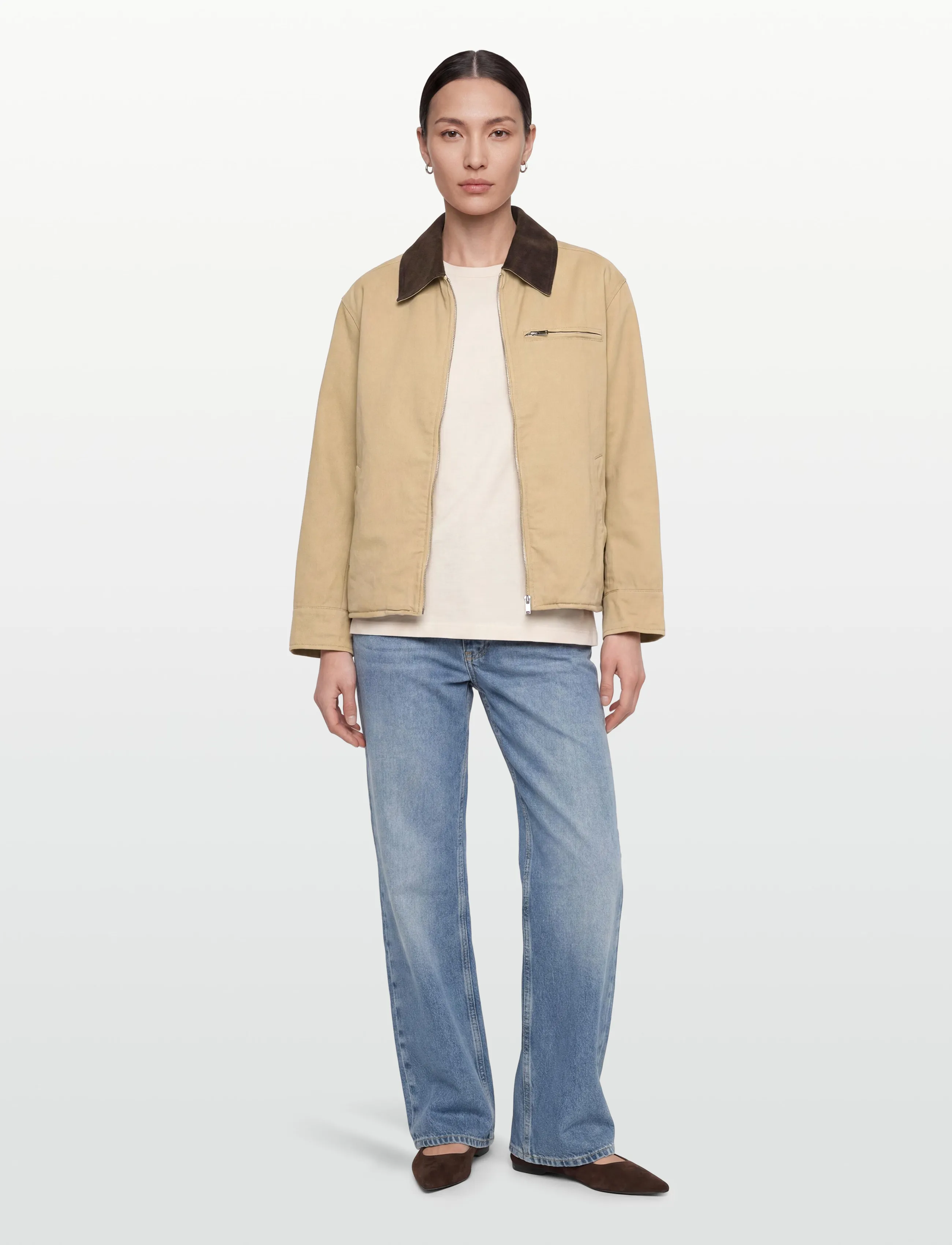 Gina Tricot Corduroy Collar Jacket, XL, Jackets, Beige - Light-summer Frauen
