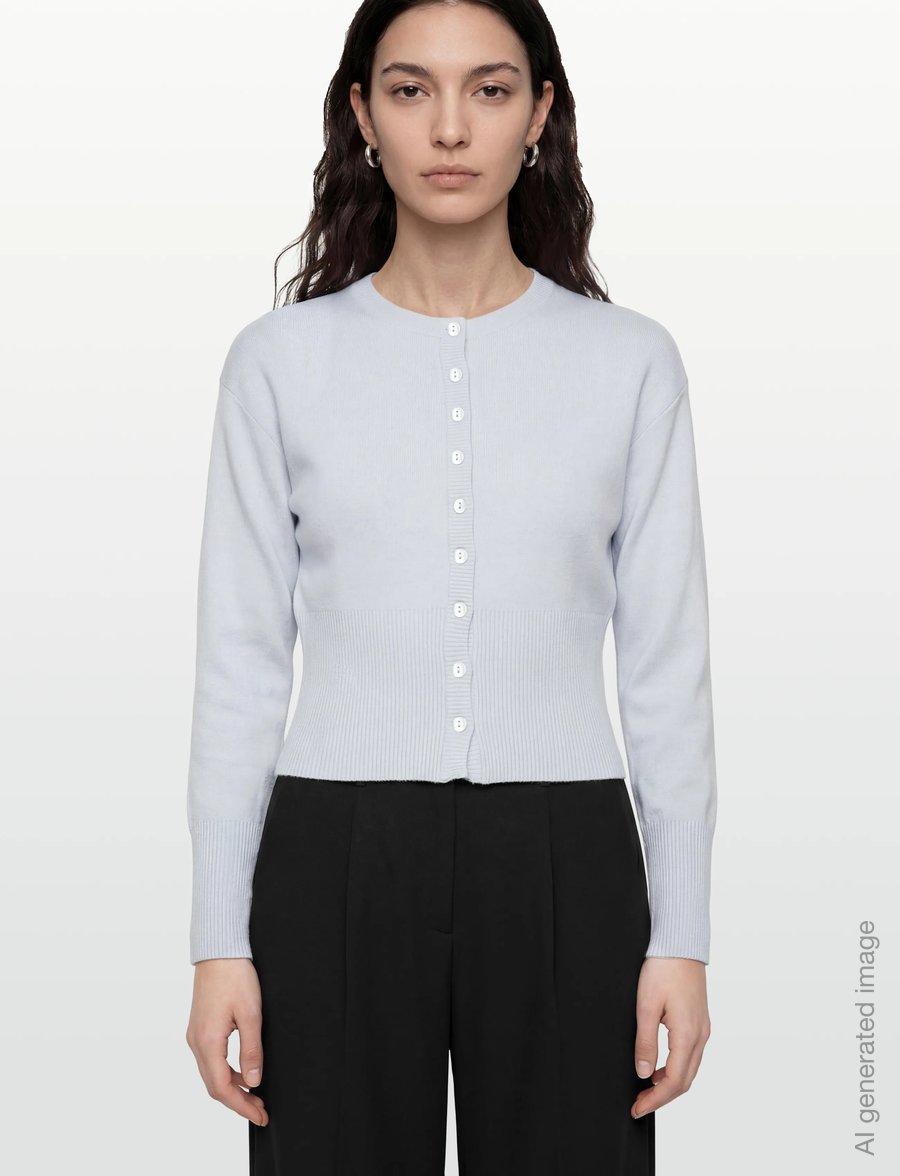 Gina Tricot - Fitted knitted cardigan - strickjacken - light blue - 3