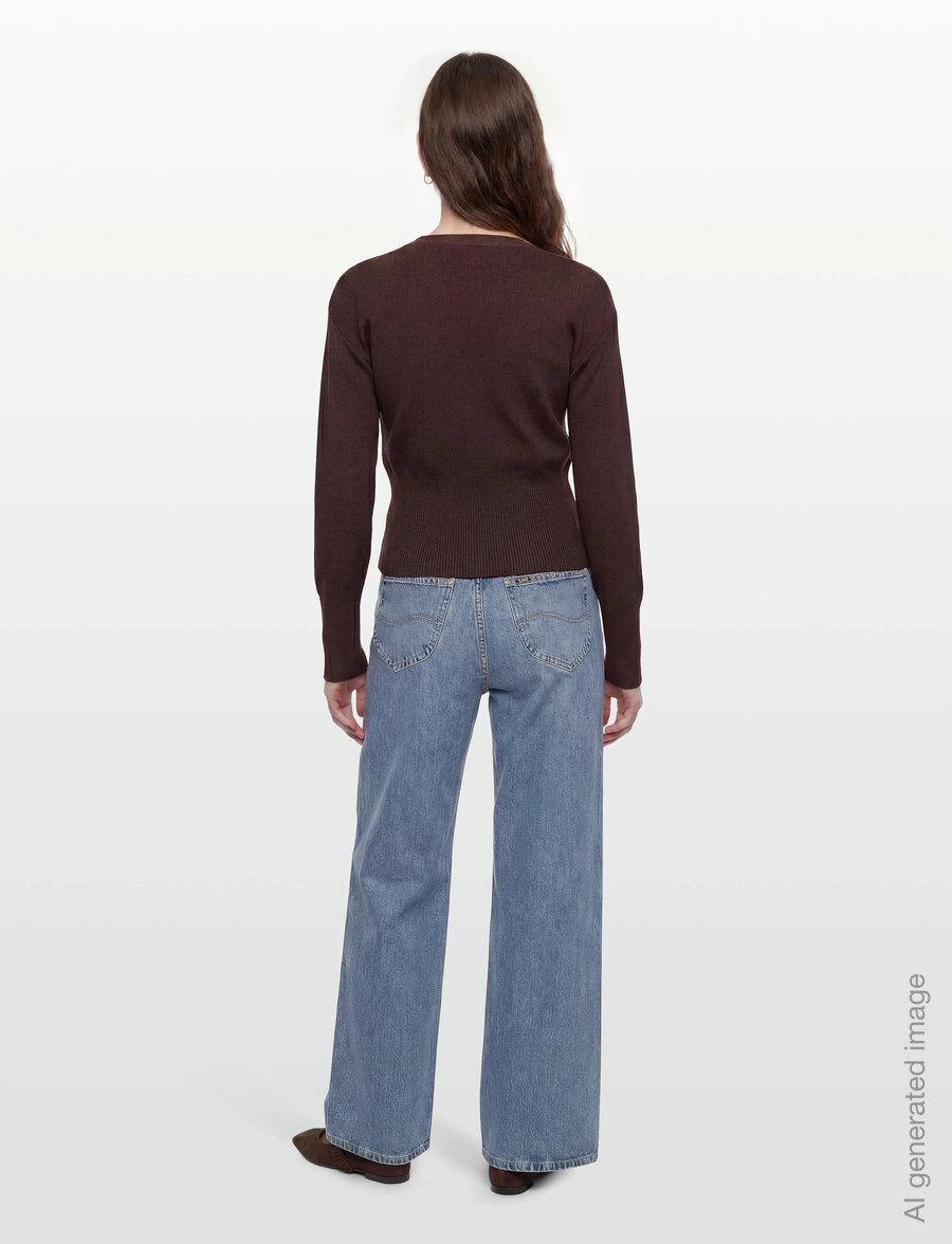 Gina Tricot - Fitted knitted cardigan - koftor - seal brown (7083) - 4
