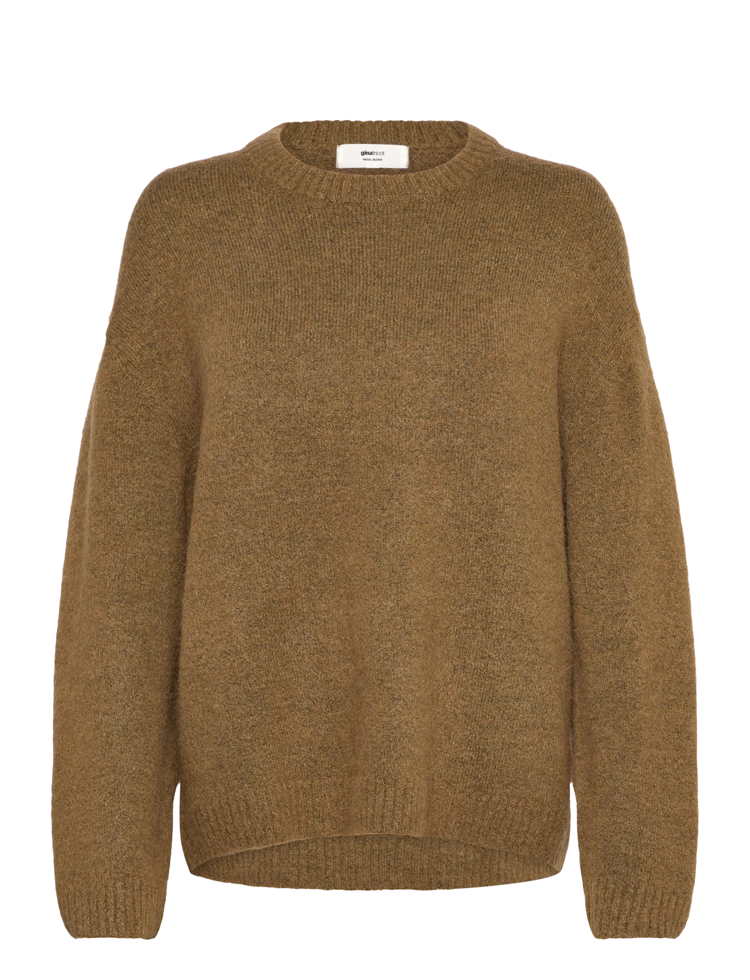 Gina Tricot Crew neck knitted sweater - Skandinaviskt mode - OLIVE MELANGE (6972) / khaki/green