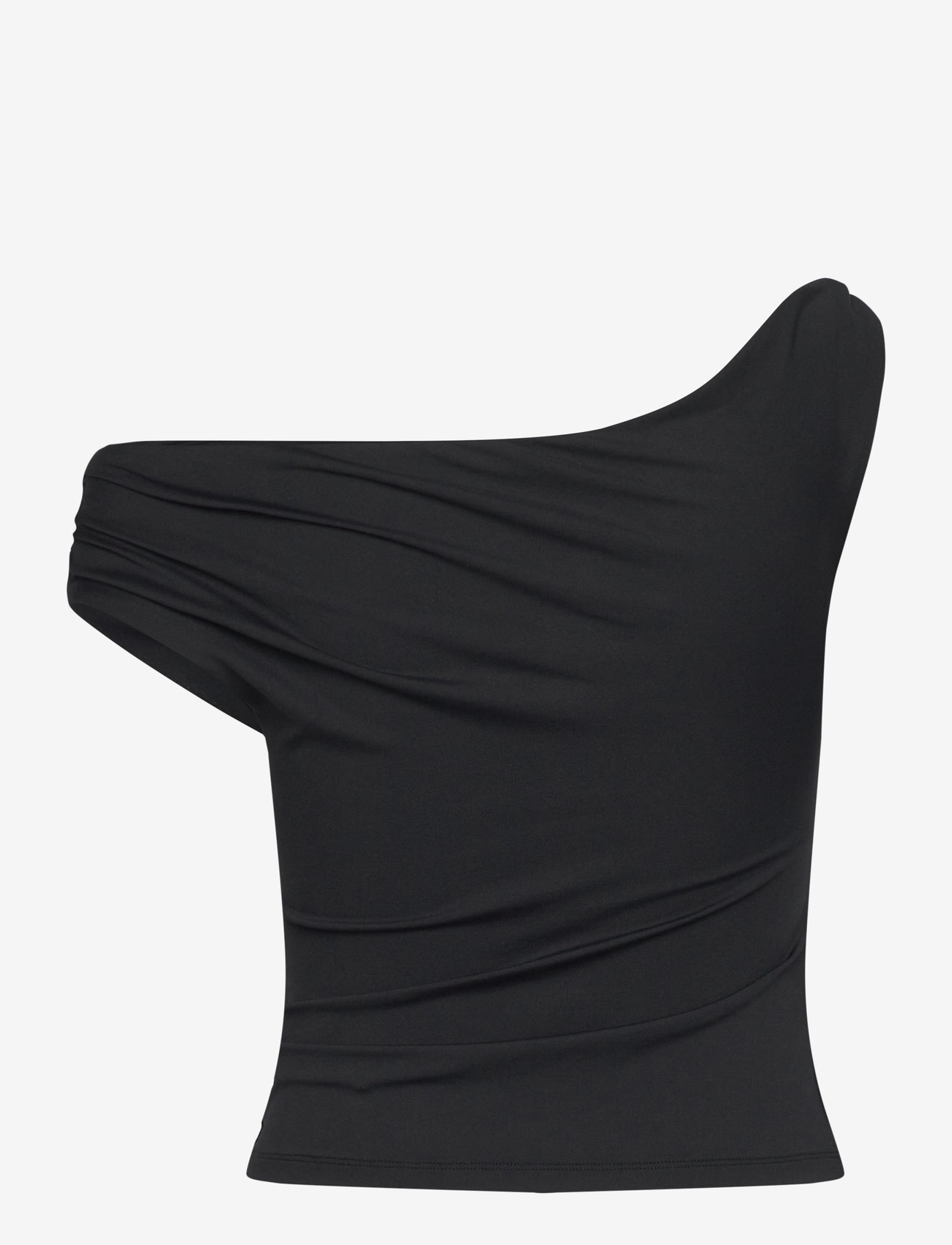 Gina Tricot - Asymmetric top - kortärmade blusar - black (9000) - 1