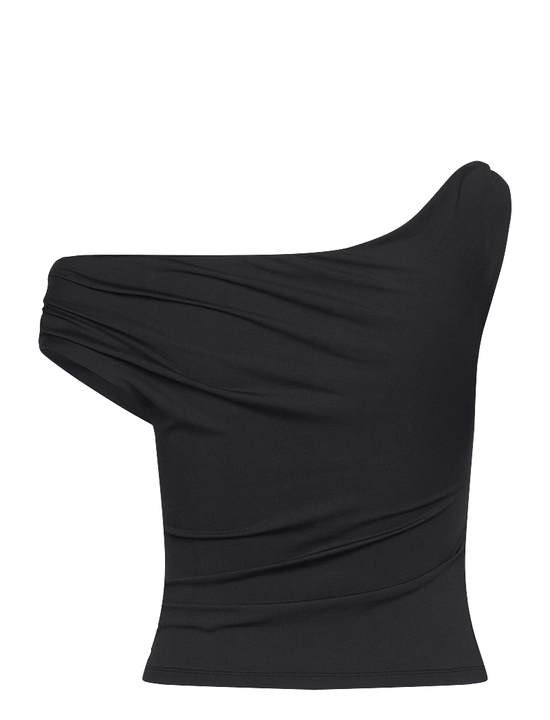 Gina Tricot - Asymmetric top - kortärmade blusar - black (9000) - 1