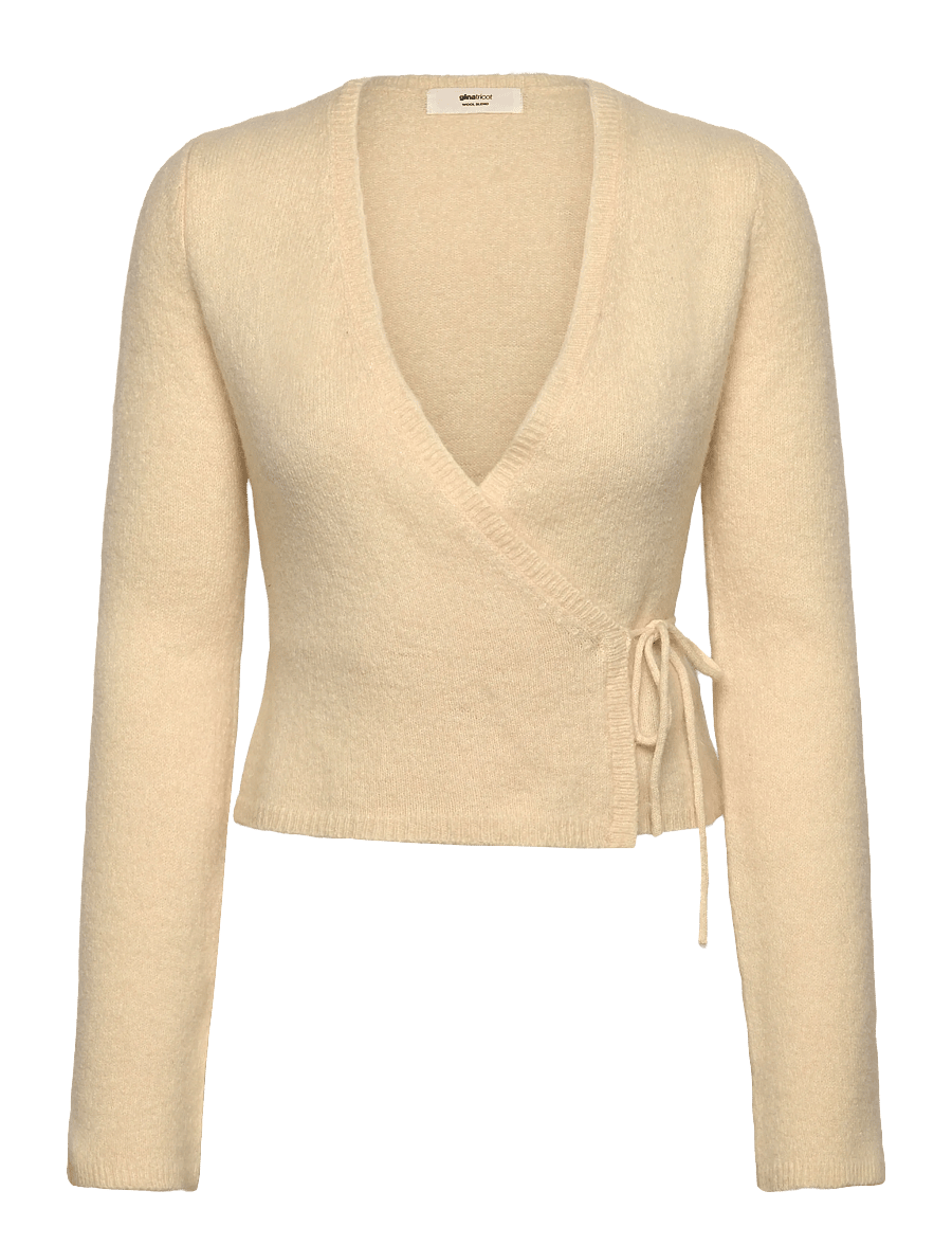 Gina Tricot - Knitted wrap cardigan - strickjacken - vanilla yellow (2011) - 0