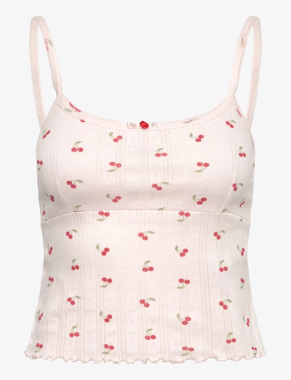 Gina Tricot - Pointelle singlet - oberteile - cherry aop - 0