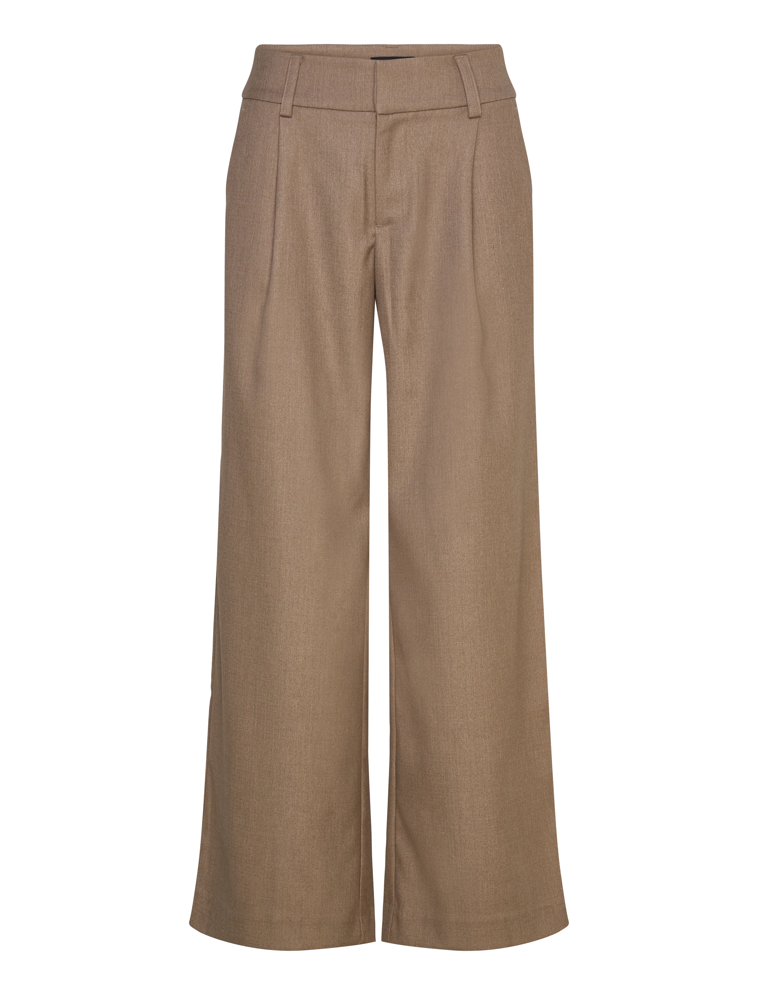 Gina Tricot Low wide pleated trousers - Tøj - BEIGE MELANGE (1186) / beige