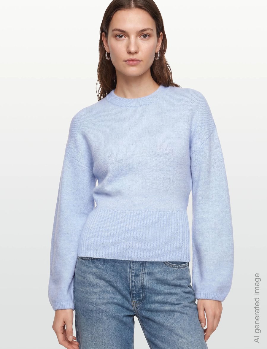 Gina Tricot - Wide sleeve knitted sweater - striktrøjer - cashmere blue (5091) - 3