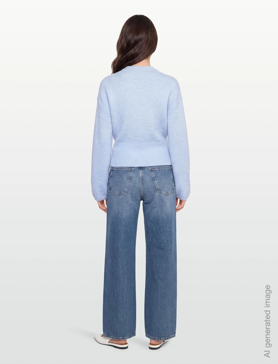 Gina Tricot - Wide sleeve knitted sweater - striktrøjer - cashmere blue (5091) - 4